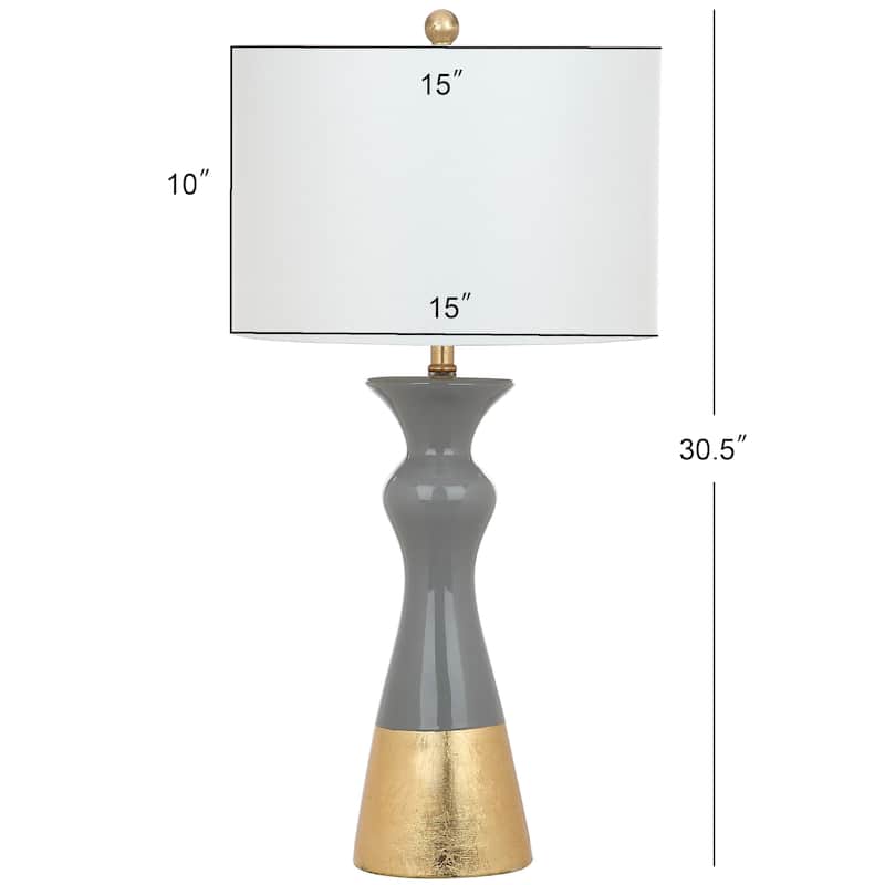 SAFAVIEH Lighting Shameena 31-inch Grey/ Gold Table Lamp (Set of 2) - 15"x15"x30.5" - 15Wx15Dx31H