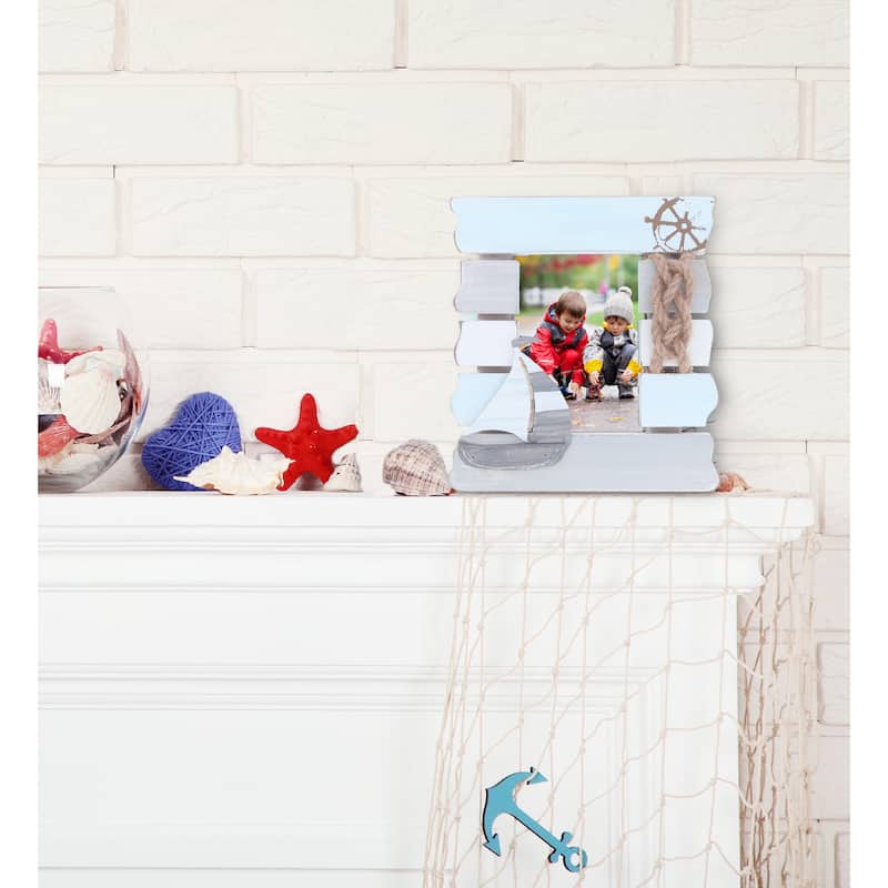 CoTa Global Moonlight Wood Nautical Picture Frame Vertical Portrait - 6.9 x 1 x 7.65 inches