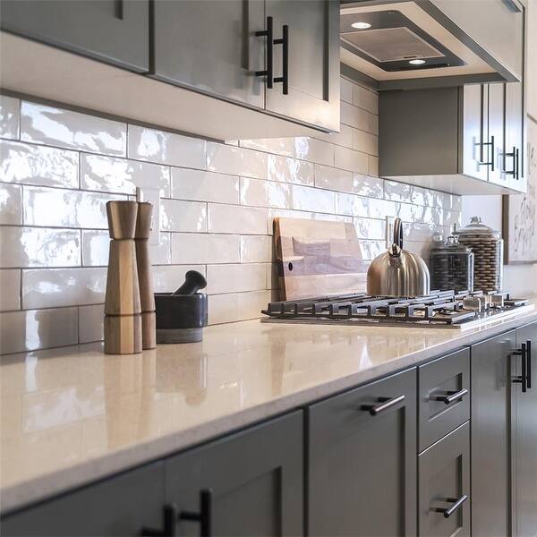 slide 2 of 12, Merola Tile Chester Bianco 3" x 12" Ceramic Wall Subway Tile