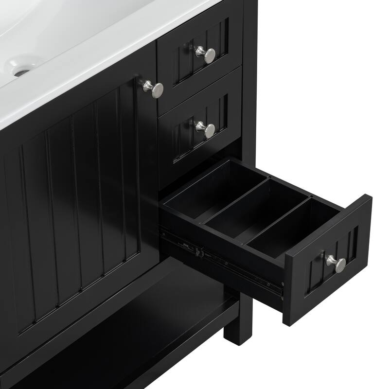 GDFStudio - Mark 30" Transitional Style Bathroom Vanity Cabinet with Ceramic Sink