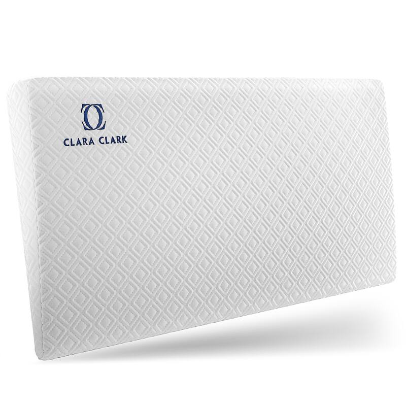 Clara Clark Small Memory Foam Wedge Pillow - Washable Cotton Cover Waterproof Pillow - Crib Wedge Pillow