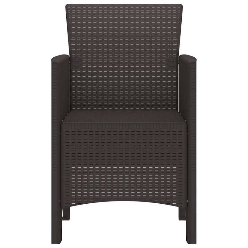 vidaXL Garden Chair 2/4 pcs Anthracite/Brown/White 53 x 49 x 85 cm PP - 53 x 49 x 85 cm
