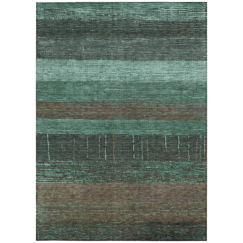 HomeRoots Striped Transitional Rectangle Outdoor Rug