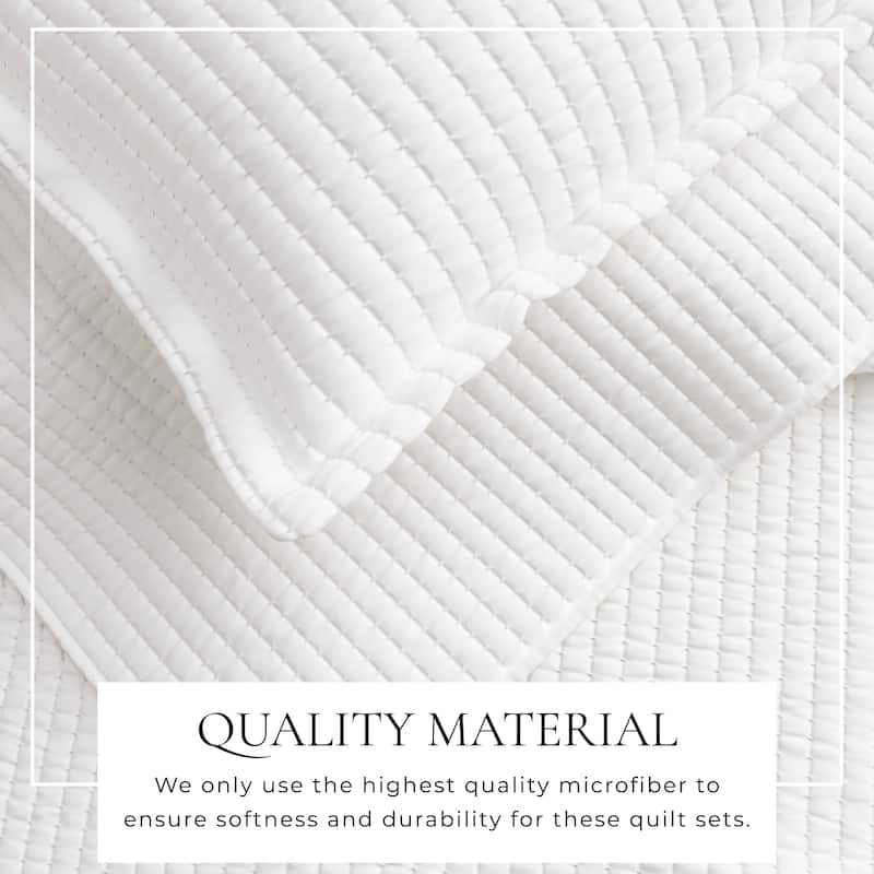 Linery & Co. Detailed Channel Stitch Microfiber Quilt Set With Shams.