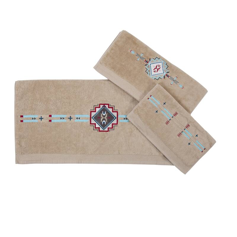 Paseo Road by Hiend Accents Spirit Valley Southwestern Aztec Design Towel Set, 3PC - Natural