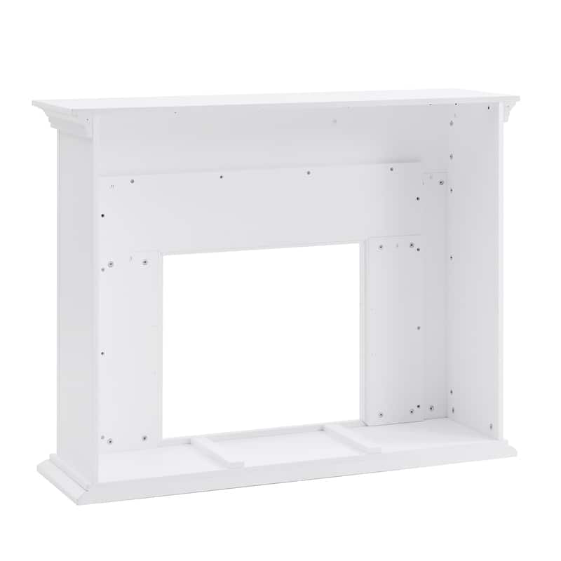 SEI Furniture Torton Contemporary Electric Fireplace with Chevron Marble Tiled Mantel