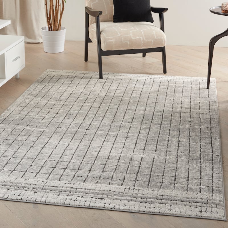 Nourison Concerto Abstract Geometric Area Rug - 3'9" x 5'9" - Ivory/Grey - Rectangle
