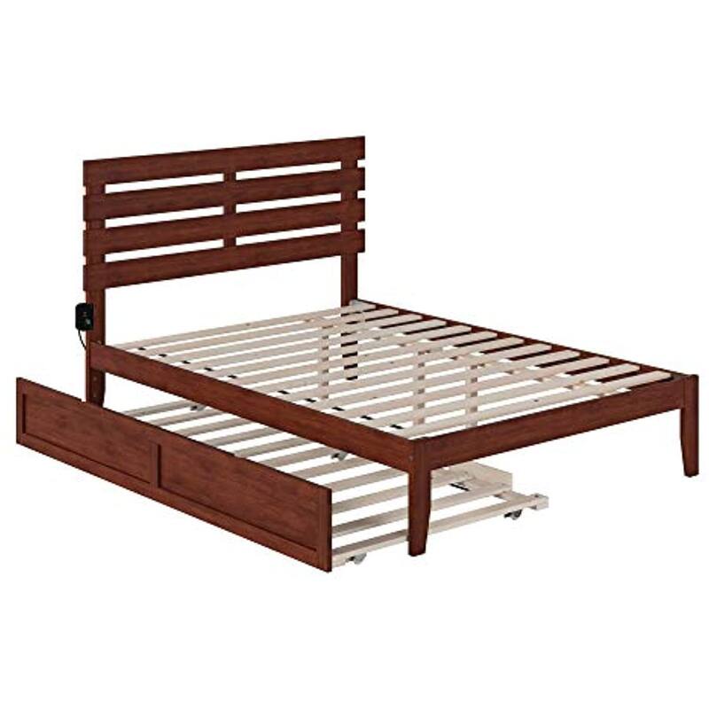 Mountain Bed Frame with Trundle - Solid Wood Bed, Modern Farmhouse Style, Low Profile Design, 78" Twin Size