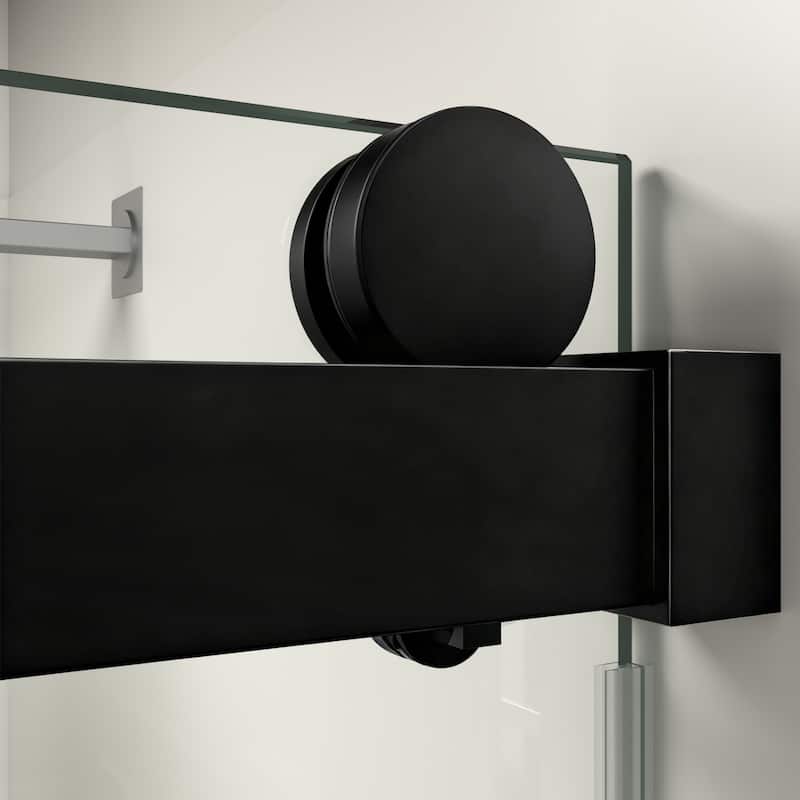 ABRUZZO 56-60" W x 76" H Frameless Soft-Closing Single Sliding Shower Door 1/4" (6mm) Explosion-Proof Tempered Glass