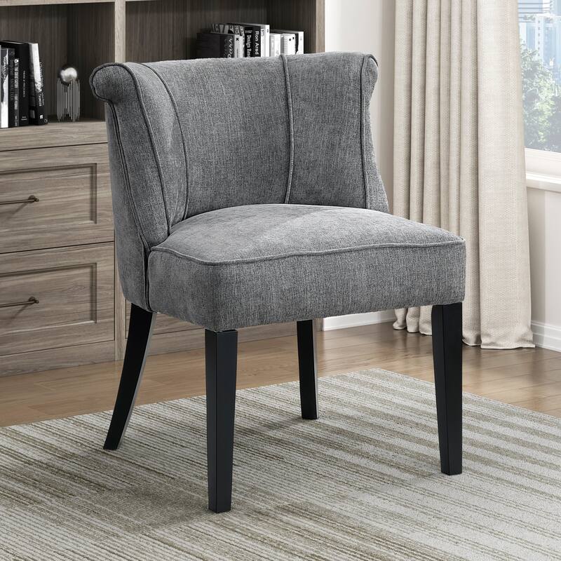 Camden 25" Textured Accent Chair - Espresso Finish Solid Wood Legs