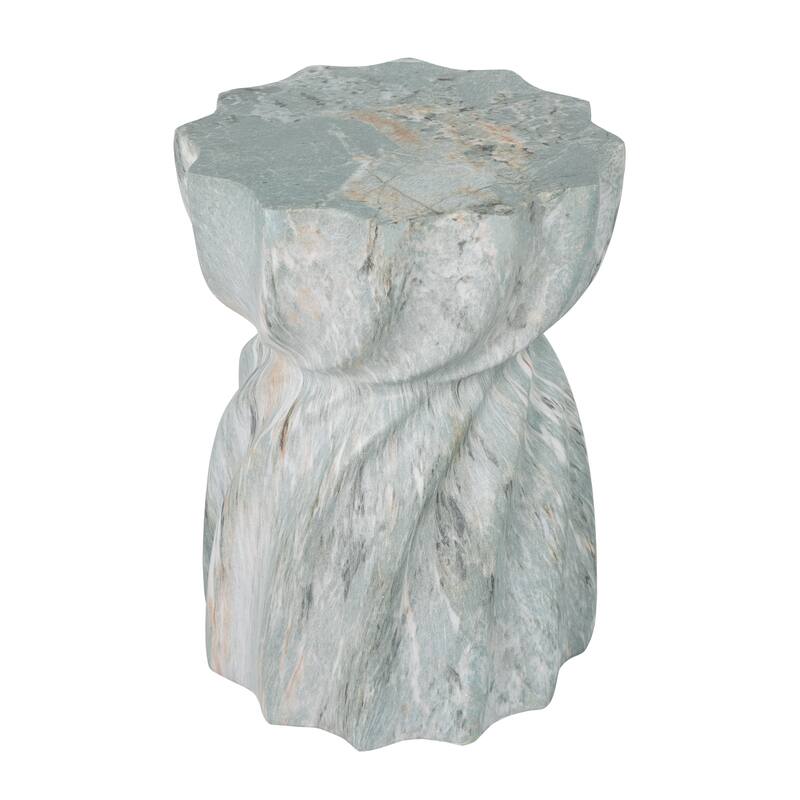 Christopher Knight Home Lysandros 19.29"H Modern Outdoor Concrete Side Table with Sculptural Fluted Design