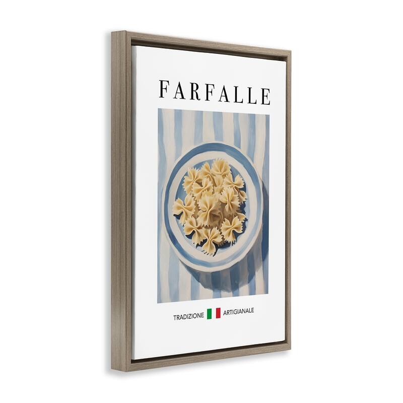 Stupell Traditional Farafalle Pasta Framed Floater Canvas Wall Art Design By Andreas Magnusson
