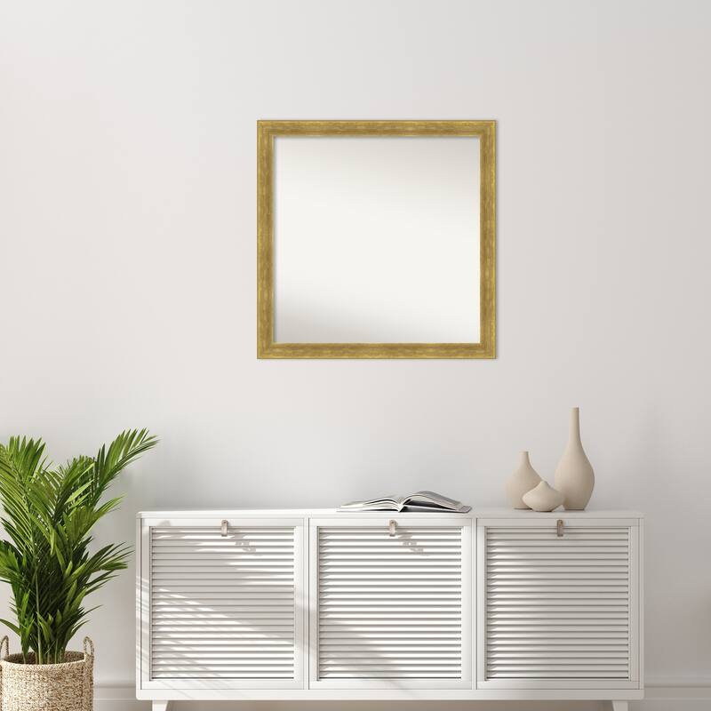 Angled Non-Beveled Wood Framed Wall Mirror