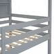 preview thumbnail 10 of 31, Roof Shaped Bunk Bed With Built-In Bookshelf With Protective Rope, Wooden Kids Bunk Bed With Side Stairs