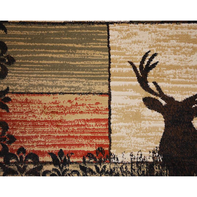 American Destination Woodgrain Multi Lodge Area Rug