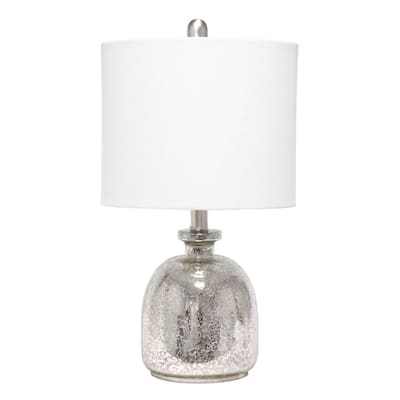 Elegant Designs Textured Glass Table Lamp, Mercury - 11"L x 11"W x 20"H