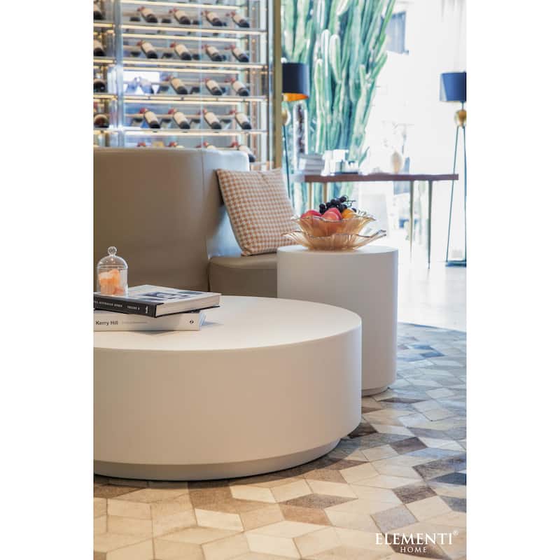Elementi Home Rome 40" Round Concrete Coffee Table
