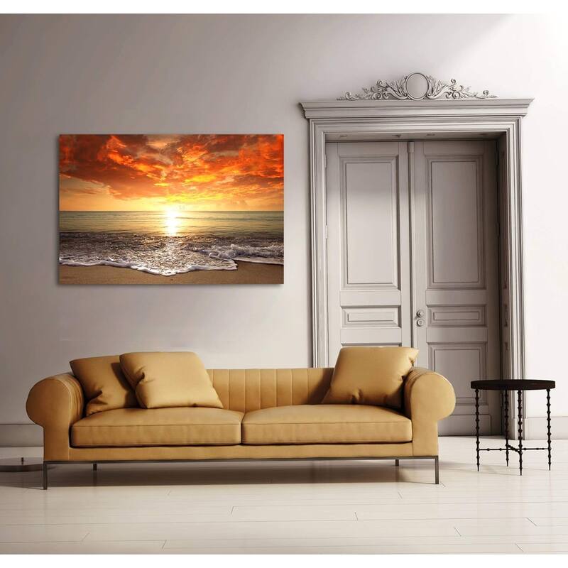 Wall Art Sunset Ocean Beach Pictures Photo Paintings