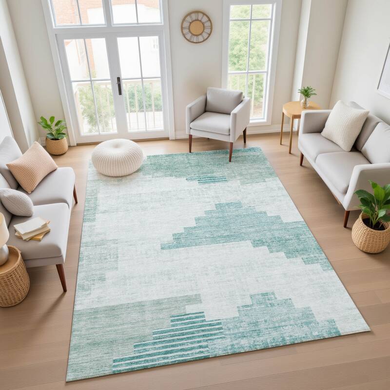 Premium Washable Super Soft Geo Global Mayfield Rug