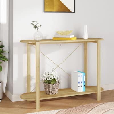 vidaXL Console Table Hallway Entryway Table Narrow Side Table Engineered Wood - 43.3"x15"x29.5"