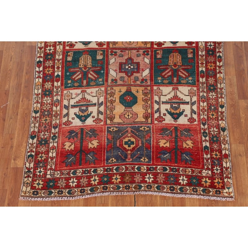Distressed Bakhtiari Persian Vintage Rug Handmade Wool Carpet - 4'8" x 6'5"