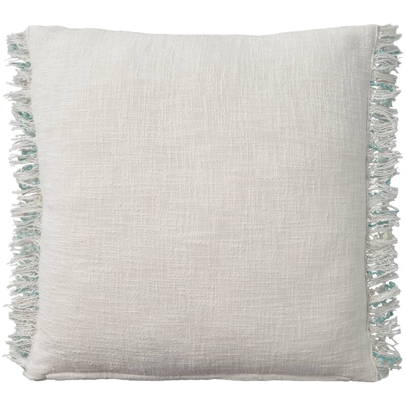 Mina Victory Lifestyle Hnd Stitch Line Strp 20" x 20" Aqua Indoor Throw Pillow
