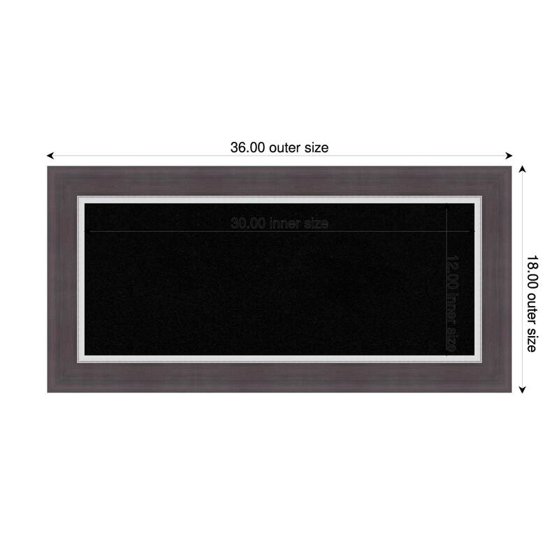 Ellie Brown Silver Framed Cork Board - Bulletin Board, Organization Board, Pin Board - Black - 36 x 18 in