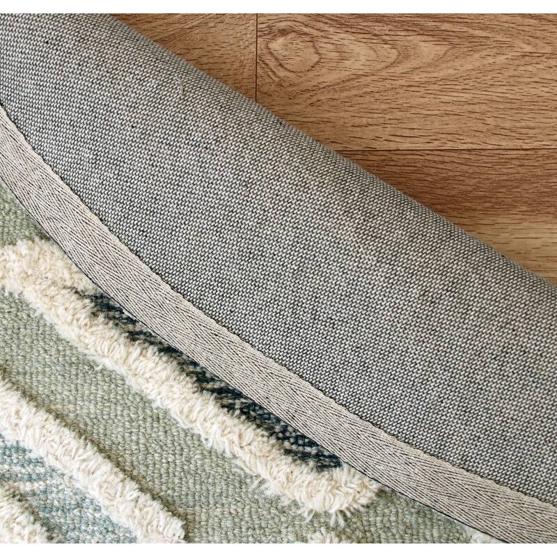 Suino Tribal Geometric Hand-Tufted Wool Round Indoor Area Rug by Sevita