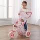 preview thumbnail 3 of 8, Badger Basket Folding Three Wheel Doll Jogging Stroller - Pink/Gingham