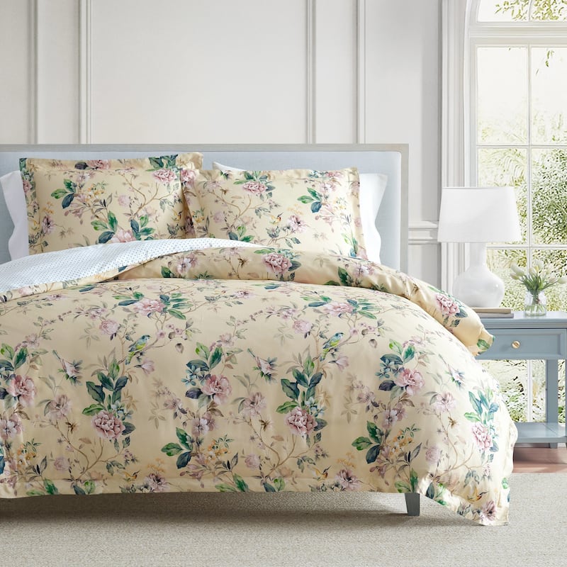 Martha Stewart Songbird Cotton Reversible Duvet Cover Set