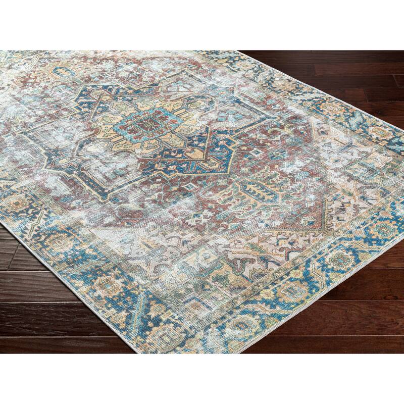 Livabliss Ikaia Traditional Medallion Machine Washable Area Rug