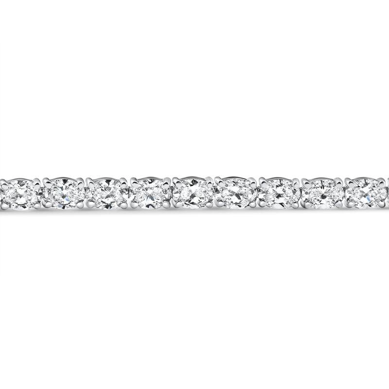 Bliss Diamond 4 1/2Ct Oval Cut Diamond Tennis Bracelet 7" White Gold Lab Grown