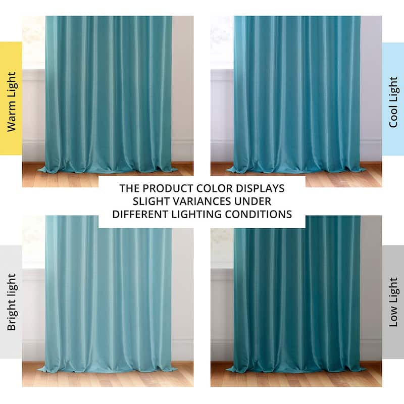 Exclusive Fabrics Vintage Textured Faux Dupioni Silk Room Darkening Curtains (1 Panel)