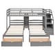 preview thumbnail 5 of 7, Modern Twin Over Twin&Twin Triple Bunk Bed With Drawers,Staircase With Storage,Built-in Shelves,Kids Bedroom Sets