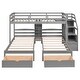 preview thumbnail 11 of 10, Triple Bunk Bed with Drawers, Staircase and Built-in Shelves, Gray