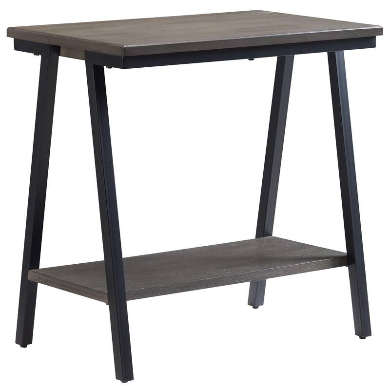 Leick Home Empiria Narrow Side Table with Shelf and Metal Frame