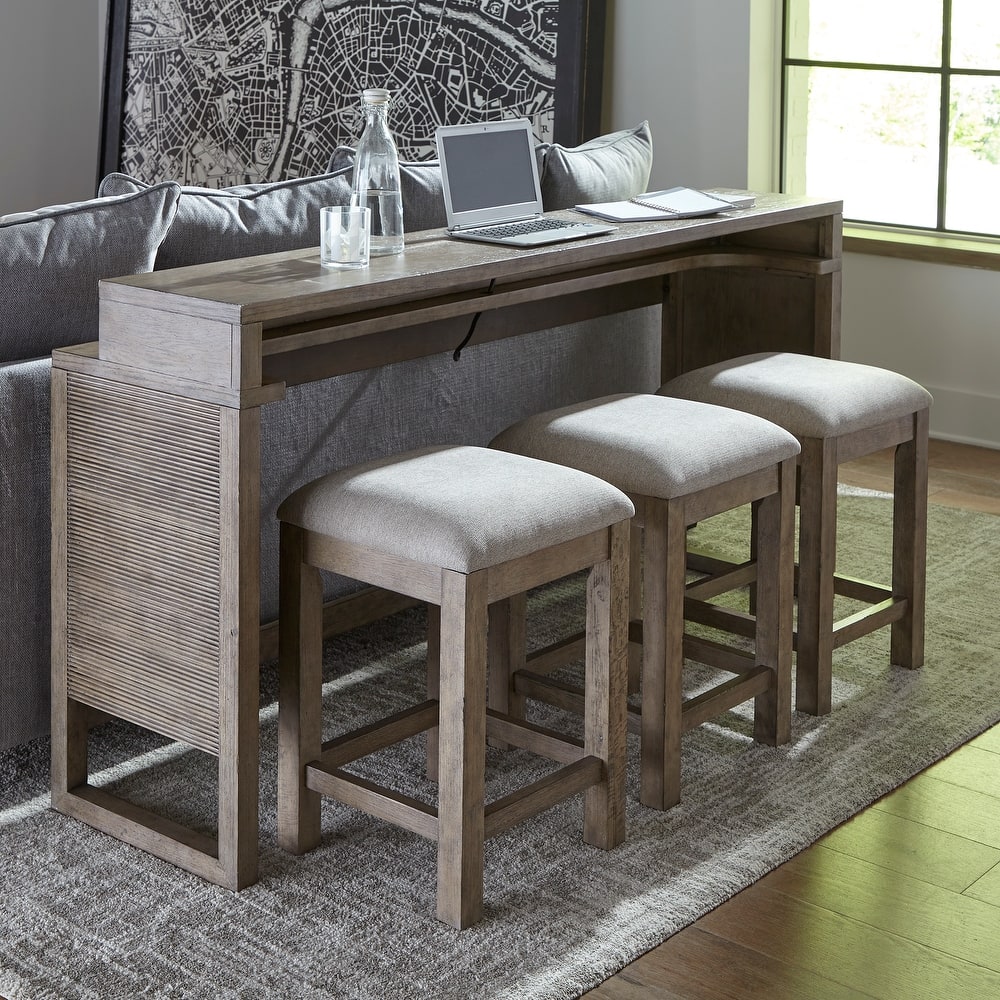 Bartlett Field Dusty Taupe 4 Piece Console Bar Table Set