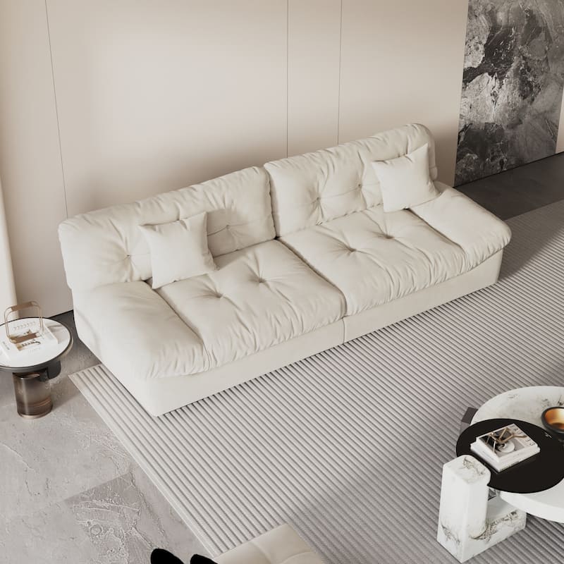 105'' Modern Sanded Velvet Cloud Loveseat Sofa Sectional Couch for Living Room