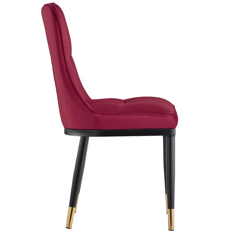Velvet Upholstered Dining Chairs with Metal Legs, Set of 2/4 - 35.8"H x 18.9"W x 23.2"D