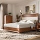 preview thumbnail 13 of 12, Furniture of America Forma Mid-Century Modern Walnut Boucle Platform Bed with LED Reading Light Queen