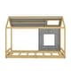preview thumbnail 26 of 34, Modern Twin Pine House Bed with Roof, Window, Sturdy Construction