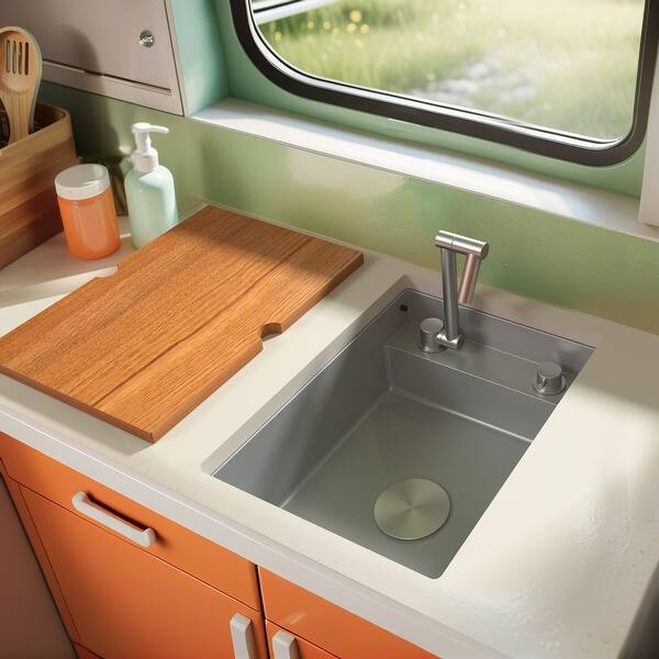 32.25" X 20.5" Stainless Steel Undermount 70/30 Double Bowl Kitchen Sink, Small Bowl Left