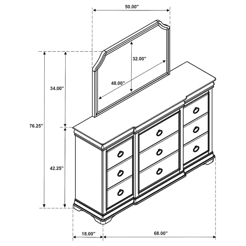 Garland 11-drawer Bedroom Dresser Cabinet Brown Cherry