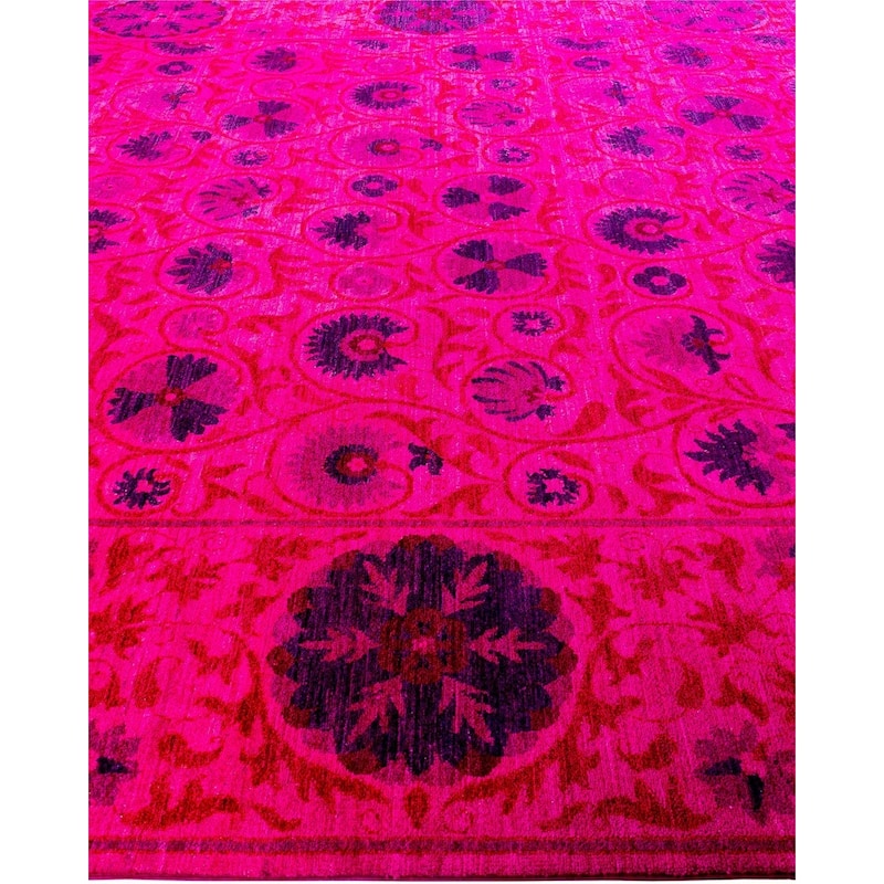 Overdyed, One-of-a-Kind Hand-Knotted Area Rug - Pink - 9' 2" x 12' 7"