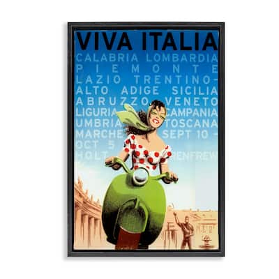 Stupell Vintage Italy Travel Ad Framed Floater Canvas Wall Art Design By Marcus Jules