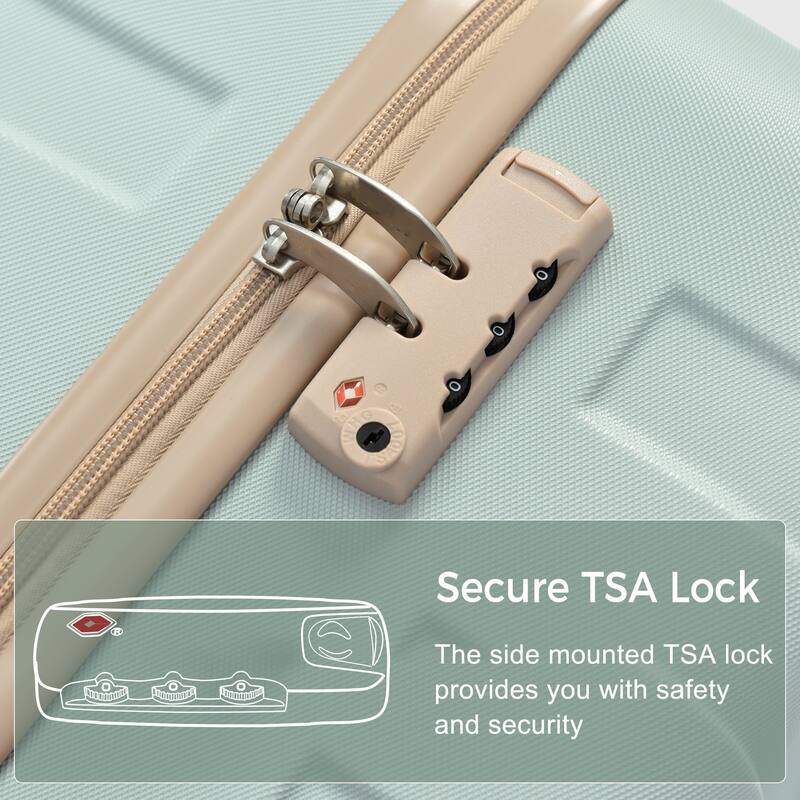 Luggage Sets ABS Hardshell 3pcs Hardside Lightweight Durable Suitcase sets Spinner Wheels Suitcase with TSA Lock 20''24''28''