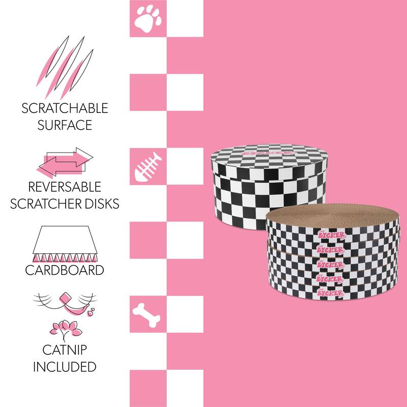 Kate 12" Cardboard Reversible Cat Scratcher Pad in Box with Catnip, (5-Pack)