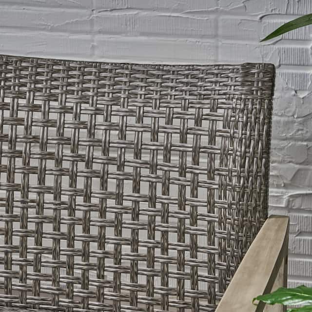 Hampton Outdoor Wood and Wicker Sofa by Christopher Knight Home