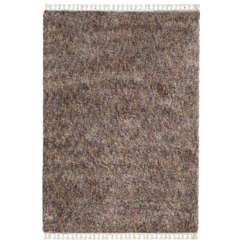 Style Haven Aire Multi-colored Static Solid Shag Tassel Fringe Area Rug. - 3' 10" x 5' 5" - Multi-colored - Runner/Rectangle