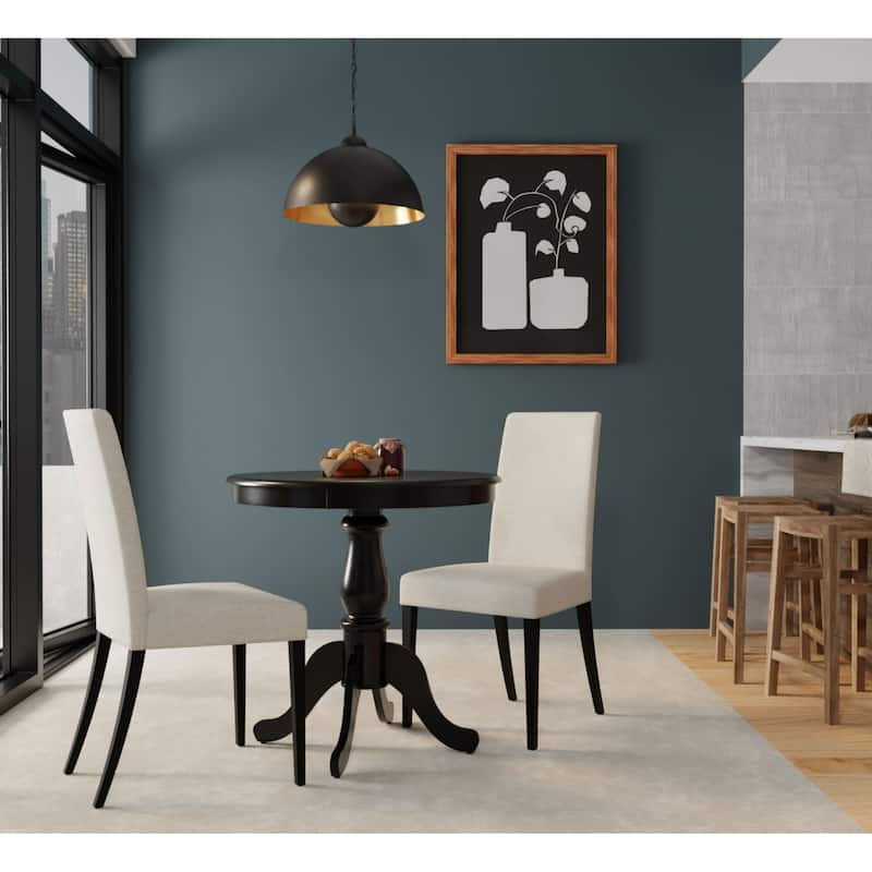 Round Dining Table with Pedestal Feet - 30" - Antique Black
